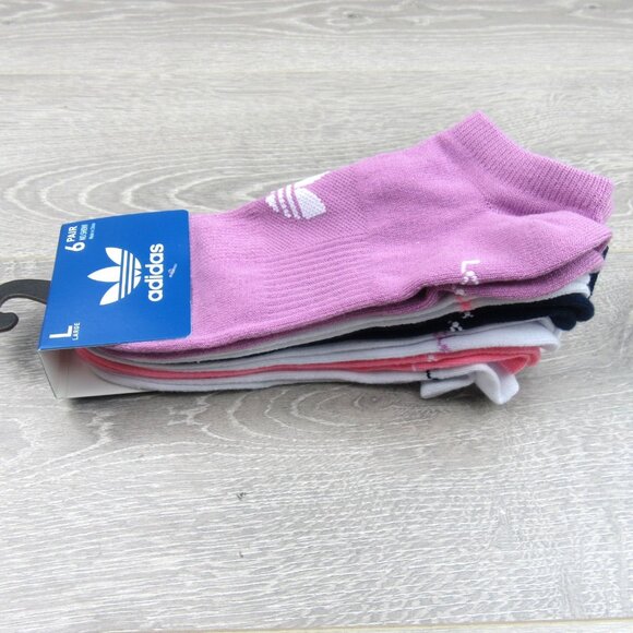 Adidas Active No Show Socks Womens Size Large (6 Pairs) Multi Color Pack NEW - Picture 4 of 13